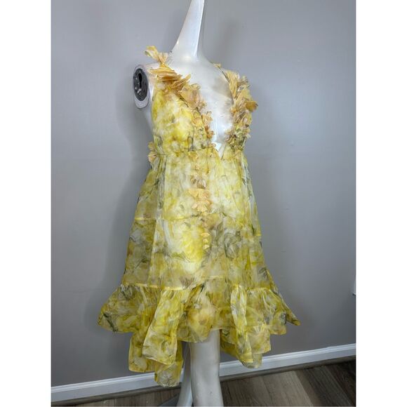 Zimmermann Harmony Silk Peony Asymmetrical Dress Size AU2/US8 $1950 - Picture 10 of 13